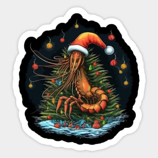 Prawn Christmas Sticker